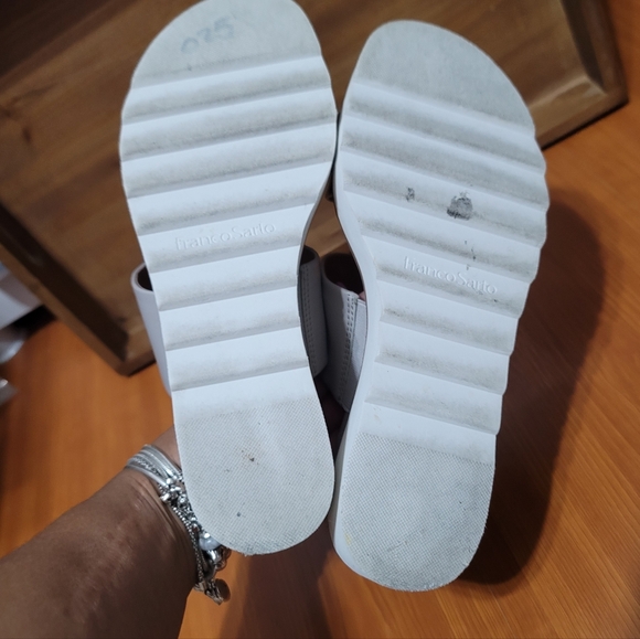 Franco Sarto Gray Cork Slip On Wedge Sandals - Picture 5 of 6